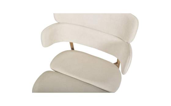 Silla Metal Comedor Actual Tapizada Beige - Serie Arya