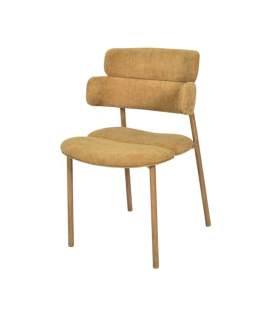Silla Metal Comedor Actual Tapizada Mostaza - Serie Arya
