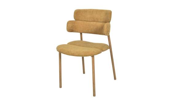 Silla Metal Comedor Actual Tapizada Mostaza - Serie Arya