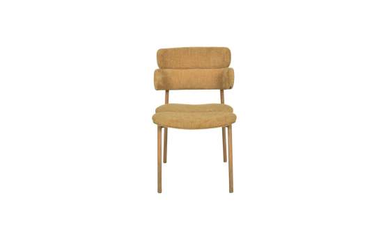 Silla Metal Comedor Actual Tapizada Mostaza - Serie Arya
