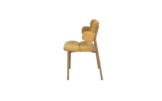 Silla Metal Comedor Actual Tapizada Mostaza - Serie Arya