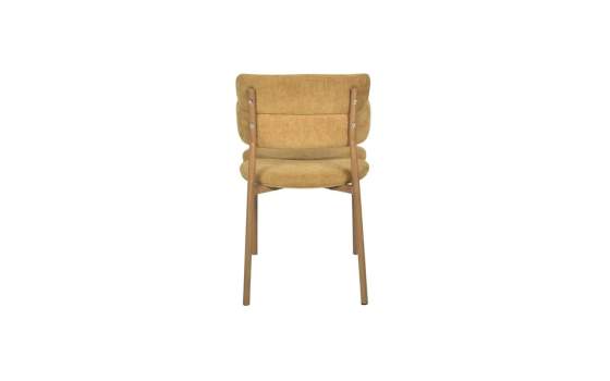 Silla Metal Comedor Actual Tapizada Mostaza - Serie Arya
