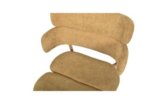 Silla Metal Comedor Actual Tapizada Mostaza - Serie Arya