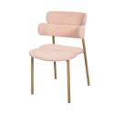 Silla Metal Comedor Actual Tapizada Rosa - Serie Arya