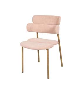 Silla Metal Comedor Actual Tapizada Rosa - Serie Arya