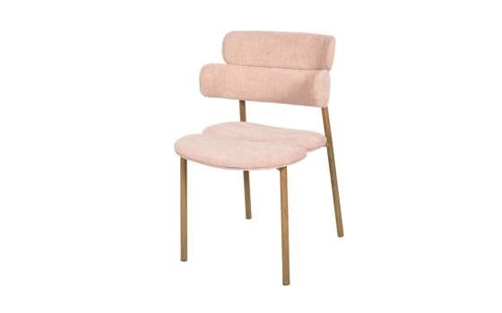 Silla Metal Comedor Actual Tapizada Rosa - Serie Arya