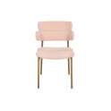 Silla Metal Comedor Actual Tapizada Rosa - Serie Arya