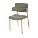 Silla Metal Comedor Actual Tapizada Verde - Serie Arya