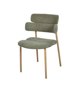 Silla Metal Comedor Actual Tapizada Verde - Serie Arya