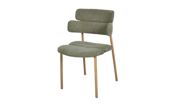 Silla Metal Comedor Actual Tapizada Verde - Serie Arya