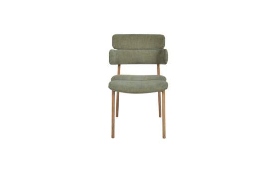Silla Metal Comedor Actual Tapizada Verde - Serie Arya