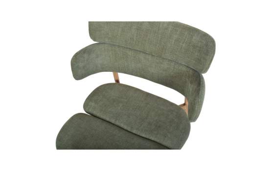 Silla Metal Comedor Actual Tapizada Verde - Serie Arya