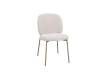 Silla Metalica Color Topo Asiento Respaldo Chenilla Beige Auriac