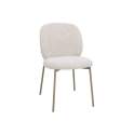 Silla Metalica Color Topo Asiento Respaldo Chenilla Beige Auriac