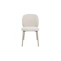 Silla Metalica Color Topo Asiento Respaldo Chenilla Beige Auriac