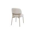 Silla Metalica Color Topo Asiento Respaldo Chenilla Beige Auriac