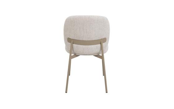 Silla Metalica Color Topo Asiento Respaldo Chenilla Beige Auriac