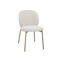Silla Metalica Moderna Asiento Respaldo Chenilla Beige - Auriac