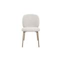 Silla Metalica Moderna Asiento Respaldo Chenilla Beige - Auriac