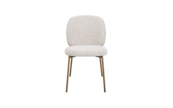 Silla Metalica Moderna Asiento Respaldo Chenilla Beige - Auriac