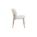 Silla Metalica Moderna Asiento Respaldo Chenilla Beige - Auriac