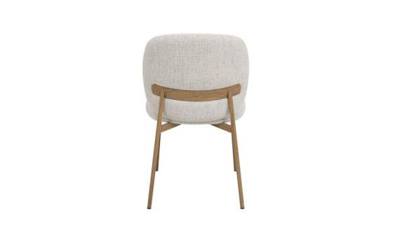Silla Metalica Moderna Asiento Respaldo Chenilla Beige - Auriac