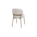 Silla Metalica Moderna Asiento Respaldo Chenilla Beige - Auriac