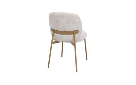 Silla Metalica Moderna Asiento Respaldo Chenilla Beige - Auriac