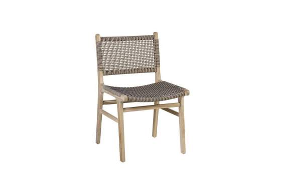 Silla moderna en Teca y Cuerda Serie Briasag