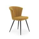 Silla Moderna Tapizada Color Mostaza Patas Metalicas Aldegati