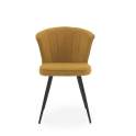 Silla Moderna Tapizada Color Mostaza Patas Metalicas Aldegati