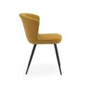 Silla Moderna Tapizada Color Mostaza Patas Metalicas Aldegati