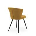 Silla Moderna Tapizada Color Mostaza Patas Metalicas Aldegati