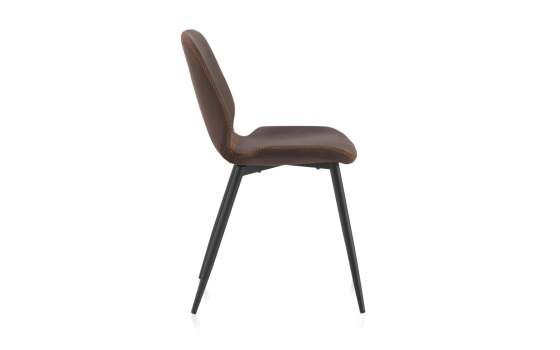 Silla Moderna Tapizada Marron Patas Metalicas Atiganta