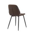 Silla Moderna Tapizada Marron Patas Metalicas Atiganta