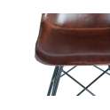 Silla Patas de acero Negro y piel Marron Serie Ambrus