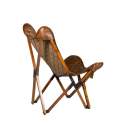 Silla Plegable Piel y Madera Acacia Serie Cambridge