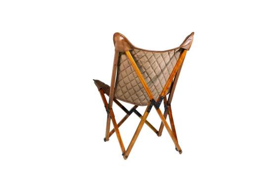 Silla Plegable Piel y Madera Acacia Serie Cambridge