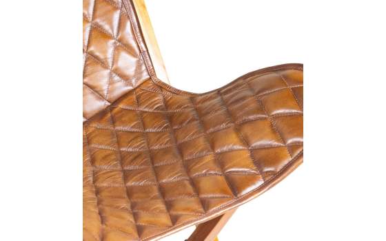 Silla Plegable Piel y Madera Acacia Serie Cambridge