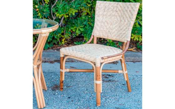 Silla Ratan Natural Diseño Actual Tejido Espiga Serie Adinos