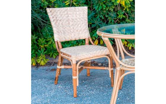 Silla Ratan Natural Diseño Actual Tejido Espiga Serie Adinos