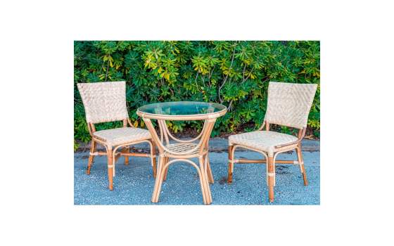 Silla Ratan Natural Diseño Actual Tejido Espiga Serie Adinos