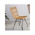 Silla Rattan Natural Patas Forja Serie Aranche