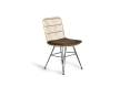 2 Silla Rattan Forja Exterior con Cojin Marron Serie Rattanwund