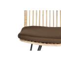 2 Silla Rattan Forja Exterior con Cojin Marron Serie Rattanwund
