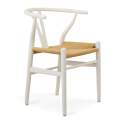 Silla Roble Actual Blanca Asiento Tejido Serie Dinastia