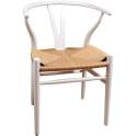 Silla Roble Actual Blanca Asiento Tejido Serie Dinastia
