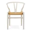 Silla Roble Actual Blanca Asiento Tejido Serie Dinastia