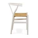 Silla Roble Actual Blanca Asiento Tejido Serie Dinastia
