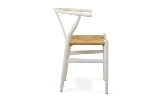 Silla Roble Actual Blanca Asiento Tejido Serie Dinastia